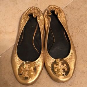 Tory Burch Gold Metallic Reva flats   - 7